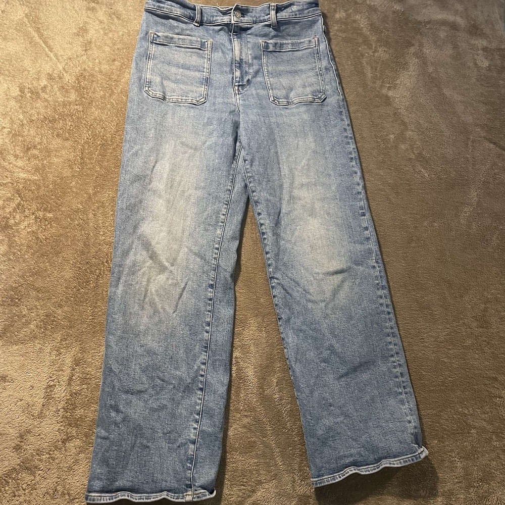 Madewell Jeans Womens 30 Emmet Wide Leg Front Pockets Light Wash Pants 90's Y2K